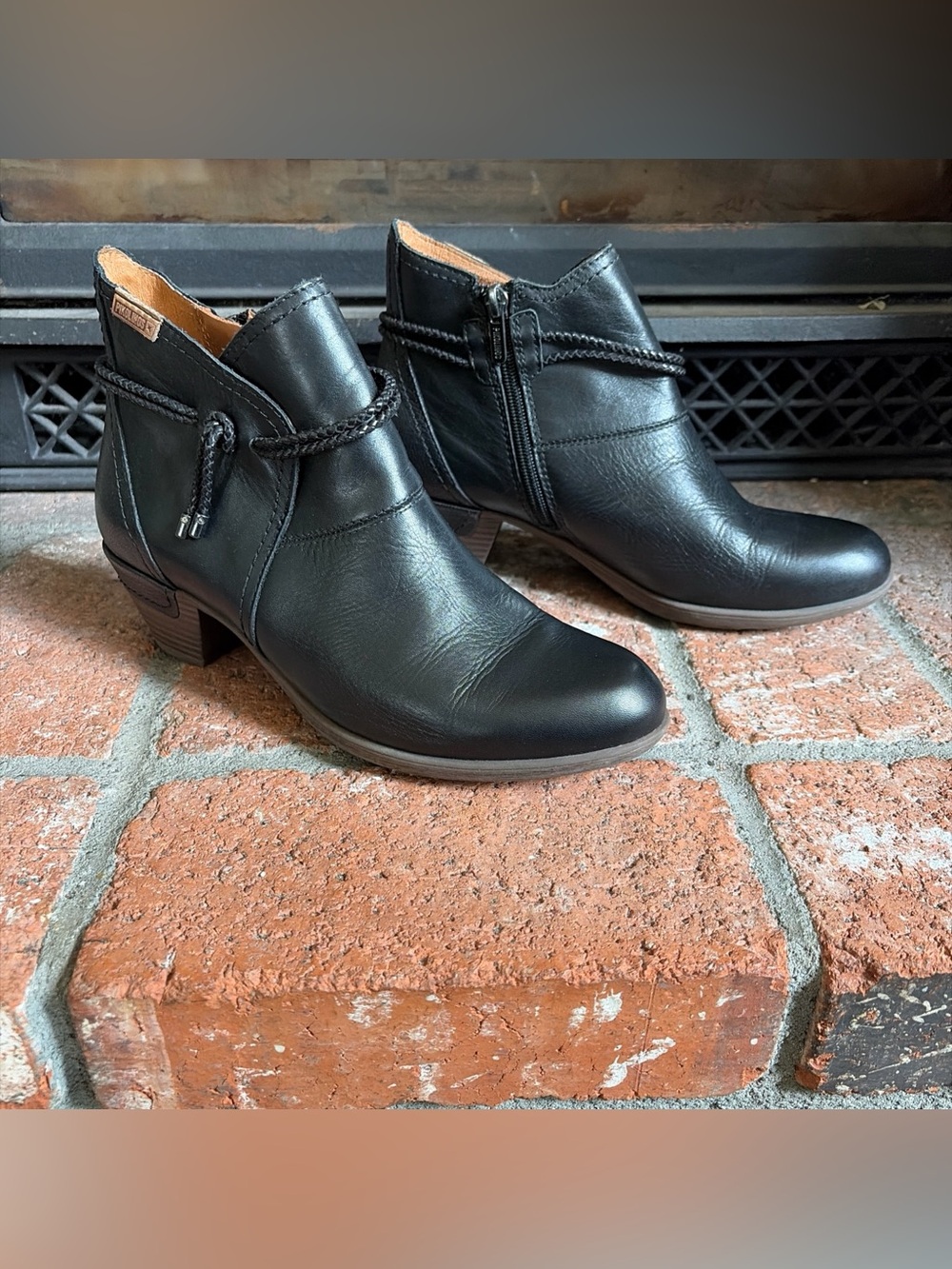 PIKOLINOS Black Leather Ankle Boots Booties MINT! Size 7.5 EU 38